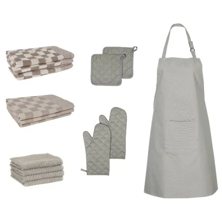 Set aus 15-teiligen Ofenhandschuhen und Topflappen aus grauer Baumwolle von vidaXL, Handtücher - Ref: Foro24-136297, Preis: 3...
