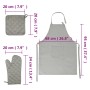 Set aus 15-teiligen Ofenhandschuhen und Topflappen aus grauer Baumwolle von vidaXL, Handtücher - Ref: Foro24-136297, Preis: 4...