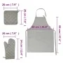 Set aus 15-teiligen Ofenhandschuhen und Topflappen aus grauer Baumwolle von vidaXL, Handtücher - Ref: Foro24-136297, Preis: 3...