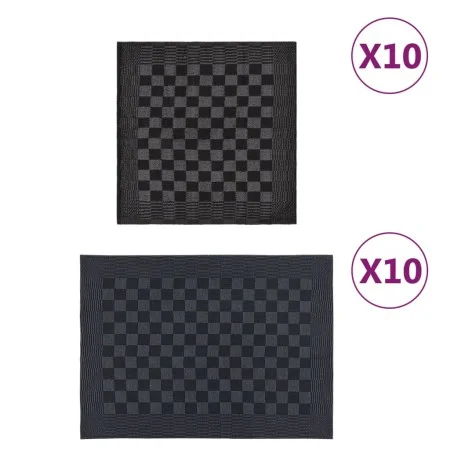 Set mit 20 schwarzen und grauen Baumwolltüchern von vidaXL, Handtücher - Ref: Foro24-136286, Preis: 40,95 €, Rabatt: %