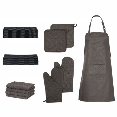 Set aus Ofenhandschuhtüchern mit Griffen 15 Stück schwarze Baumwolle von vidaXL, Handtücher - Ref: Foro24-136296, Preis: 43,4...