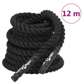 Black polyester battle rope 12 m 9 kg by vidaXL, Cardio Machine Accessories - Ref: Foro24-94267, Price: 56,35 €, Discount: %