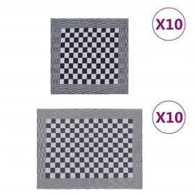 Set Tücher 20 Einheiten Baumwolle blau und weiß von vidaXL, Handtücher - Ref: Foro24-136289, Preis: 47,09 €, Rabatt: %