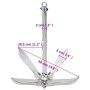 Ancla plegable con cuerda hierro maleable plateado 10 kg de vidaXL, Anclas - Ref: Foro24-94279, Precio: 115,59 €, Descuento: %