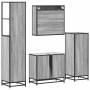 Set de muebles de baño 4 pzas madera contrachapada gris sonoma
