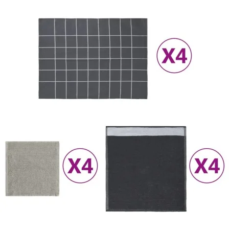 Set of 12 gray cotton cloths by vidaXL, Towels - Ref: Foro24-136295, Price: 28,57 €, Discount: %