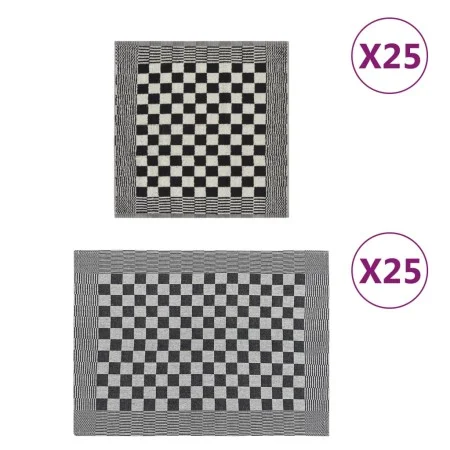 Set of cloths 50 units black and white cotton by vidaXL, Towels - Ref: Foro24-136293, Price: 80,61 €, Discount: %