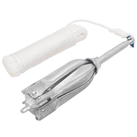 Ancla plegable con cuerda hierro maleable plateado 12 kg de vidaXL, Anclas - Ref: Foro24-94280, Precio: 130,30 €, Descuento: %