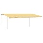 Automatic awning LED wind sensor yellow white 6x3.5 m by vidaXL, Awnings - Ref: Foro24-3070093, Price: 933,74 €, Discount: %