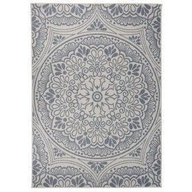 Alfombra de exterior de tejido plano rayas azules 140x200 cm de vidaXL, Alfombras - Ref: Foro24-340831, Precio: 49,10 €, Desc...