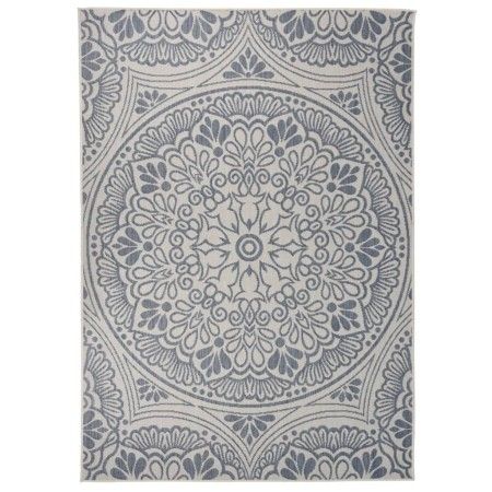 Blau gestreifter Flachgewebe-Außenteppich 140x200 cm von vidaXL, Teppiche - Ref: Foro24-340831, Preis: 49,10 €, Rabatt: %