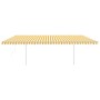 Automatic awning LED wind sensor yellow white 6x3.5 m by vidaXL, Awnings - Ref: Foro24-3070093, Price: 933,74 €, Discount: %
