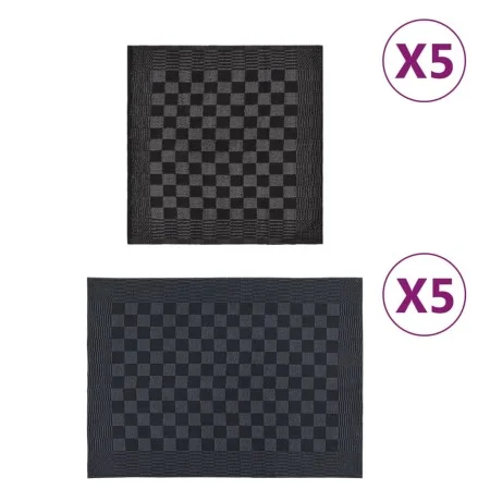Set of 10 black and gray cotton cloths by vidaXL, Towels - Ref: Foro24-136285, Price: 21,34 €, Discount: %