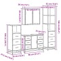 Set de muebles de baño 4 pzas madera contrachapada gris sonoma