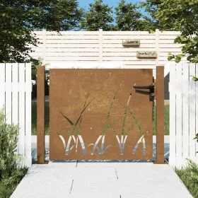 Corten steel garden gate grass design 105x105 cm by vidaXL, garden gates - Ref: Foro24-153227, Price: 153,39 €, Discount: %