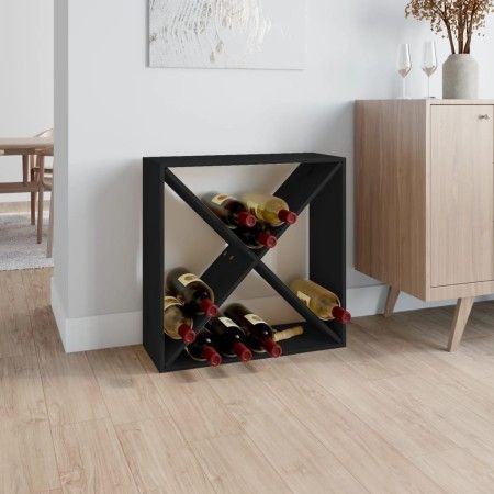 Botellero de madera maciza de pino negro 62x25x62 cm de vidaXL, Armarios para vino y licores - Ref: Foro24-821763, Precio: 56...