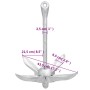 Ancla plegable hierro maleable plateado 6 kg de vidaXL, Anclas - Ref: Foro24-94271, Precio: 54,91 €, Descuento: %