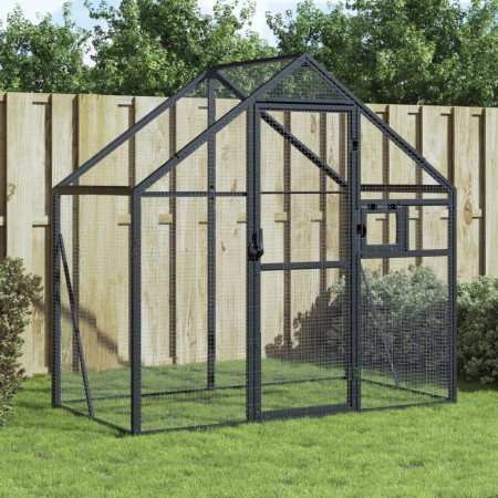 Anthrazitgraues Vogelhaus aus Aluminium 179x100x185 m von vidaXL, Füße und Vogelkäfige - Ref: Foro24-152260, Preis: 424,56 €,...