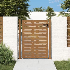 Puerta de jardín acero corten diseño cuadrado 105x155 cm