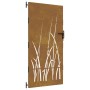Puerta de jardín acero corten diseño hierba 85x200 cm