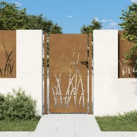 Corten steel garden gate grass design 105x180 cm by vidaXL, garden gates - Ref: Foro24-153230, Price: 227,19 €, Discount: %