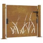 Puerta de jardín acero corten diseño hierba 105x105 cm de vidaXL, Puertas de jardín - Ref: Foro24-153173, Precio: 169,79 €, D...