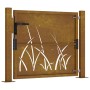 Puerta de jardín acero corten diseño hierba 105x105 cm de vidaXL, Puertas de jardín - Ref: Foro24-153173, Precio: 169,79 €, D...