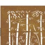 Puerta de jardín acero corten diseño bambú 105x105 cm
