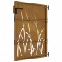 Puerta de jardín acero corten diseño hierba 85x125 cm