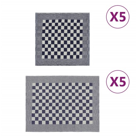 Set mit 10 blauen und weißen Baumwolltüchern von vidaXL, Handtücher - Ref: Foro24-136288, Preis: 30,70 €, Rabatt: %