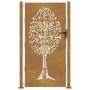 Puerta de jardín acero corten diseño árbol 105x205 cm de vidaXL, Puertas de jardín - Ref: Foro24-153219, Precio: 286,84 €, De...
