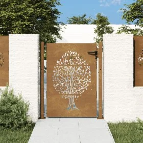 Corten steel garden gate with tree design 105x155 cm by vidaXL, garden gates - Ref: Foro24-153217, Price: 188,43 €, Discount: %