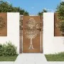 Puerta de jardín acero corten diseño árbol 105x180 cm de vidaXL, Puertas de jardín - Ref: Foro24-153218, Precio: 258,24 €, De...