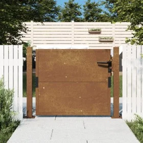 Puerta de jardín acero corten 105x105 cm de vidaXL, Puertas de jardín - Ref: Foro24-153203, Precio: 160,30 €, Descuento: %