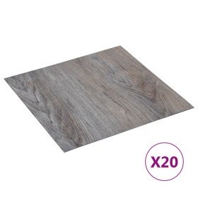 Tarimas de suelo autoadhesivas 20 uds PVC marrón claro 1,86 m²