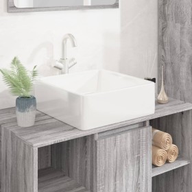 Quadratisches weißes Keramikwaschbecken 37x37x13 cm von vidaXL, Sinkt - Ref: Foro24-153341, Preis: 57,74 €, Rabatt: %