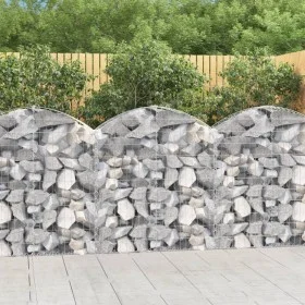 Gabion basket arch shape galvanized iron 100x30x100/120 cm by vidaXL, Pots and planters - Ref: Foro24-153425, Price: 36,11 €,...