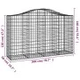 Gabione Korbbogenform aus verzinktem Eisen 200x50x120/140 cm von vidaXL, Töpfe und Pflanzgefäße - Ref: Foro24-153396, Preis: ...