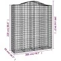 Gabion basket arch shape galvanized iron 200x50x220/240 cm by vidaXL, Pots and planters - Ref: Foro24-153401, Price: 112,61 €...