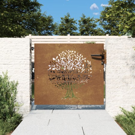 Puerta de jardín acero corten diseño árbol 85x100 cm de vidaXL, Puertas de jardín - Ref: Foro24-153209, Precio: 132,66 €, Des...