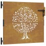 Puerta de jardín acero corten diseño árbol 85x100 cm de vidaXL, Puertas de jardín - Ref: Foro24-153209, Precio: 132,66 €, Des...
