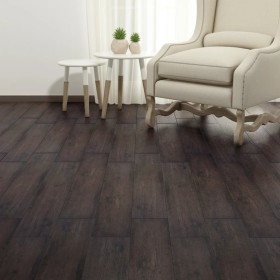 Lamas para suelo autoadhesivas PVC marrón oscuro 5,21 m² 2 mm