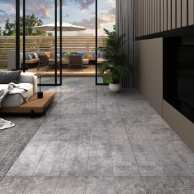 Lamas para suelo autoadhesivas PVC gris hormigón 5,21 m² 2 mm