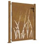 Puerta de jardín acero corten diseño hierba 105x130 cm