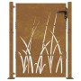 Puerta de jardín acero corten diseño hierba 105x130 cm