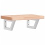 Estante de lavabo de pared de acero y madera maciza de haya en Tocadores de baño | Comprar online en Foro24