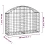 Gabion basket in arched shape, made of galvanized iron, 100x30x60/80 cm. by vidaXL, Pots and planters - Ref: Foro24-153423, P...