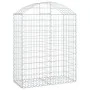 Gabion basket arch shape galvanized iron 100x50x120/140 cm by vidaXL, Pots and planters - Ref: Foro24-153436, Price: 44,09 €,...