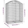 Gabion basket arch shape galvanized iron 100x50x120/140 cm by vidaXL, Pots and planters - Ref: Foro24-153436, Price: 44,09 €,...