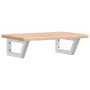 Estante de lavabo de pared de acero y madera maciza de roble en Tocadores de baño | Comprar online en Foro24